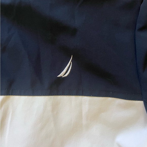 Nautica Zip Up Jacket Mens Small Blue White Stretch Water Resistance - Picture 4 of 9